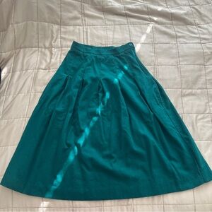 Talbots Vintage Emerald Green Midi Skater Skirt